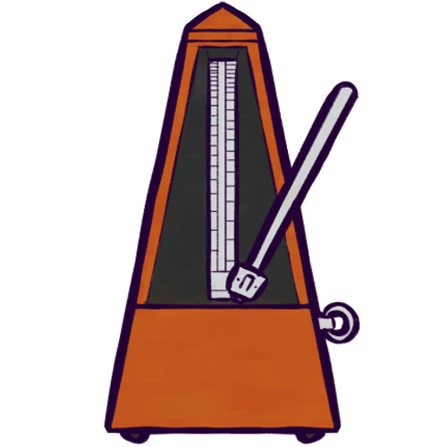  A drawing of a metronome.